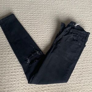 Topshop Jamie Black Jeans with Rips in the Knees